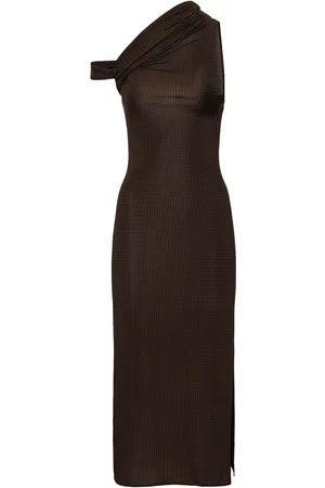 Courrèges Vestido Midi De Jersey Con Crepé