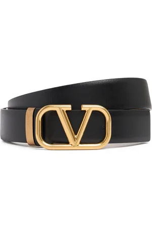 VALENTINO GARAVANI Cinturón Reversible De Piel Con Logo V 3cm