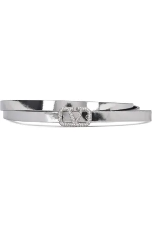 VALENTINO GARAVANI Cinturón De Piel Con Logo V 10mm