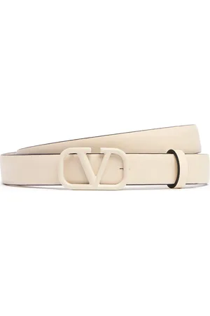 VALENTINO GARAVANI Cinturón De Piel Con Logo V 2cm