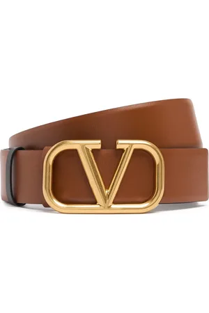VALENTINO GARAVANI Cinturón Reversible De Piel Con Logo V 4cm