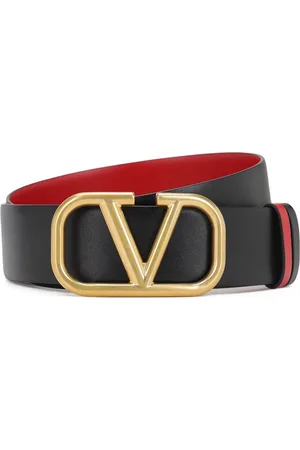 VALENTINO GARAVANI Cinturón Reversible De Piel Con Logo V 4cm