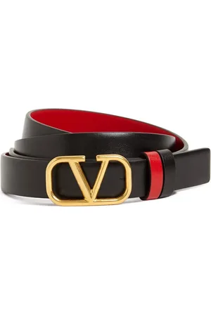 VALENTINO GARAVANI Cinturón Reversible De Piel Con Logo V 2cm