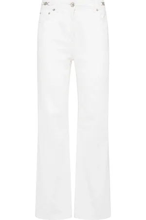 VERSACE Jeans Rectos De Denim De Algodón Lavados