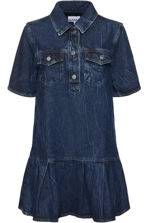 Ganni Vestido Corto De Denim