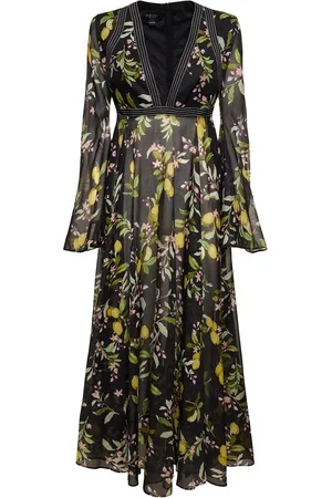 Giambattista Valli Vestido Largo De Algodón Estampado