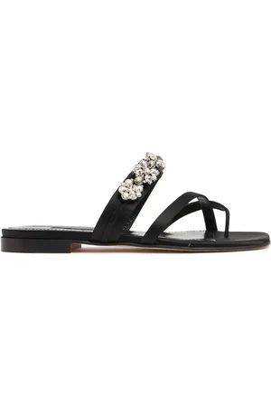 Manolo Blahnik Sandalias Planas De Satén 10mm