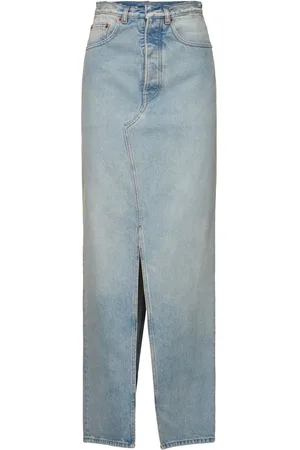 Maison Margiela Falda Larga De Denim De Algodón