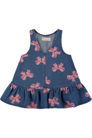 Konges Sløjd Vestido De Denim De Algodón Estampado