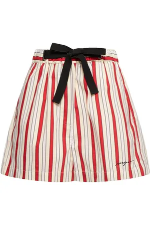 Msgm Shorts De Algodón Con Lazo