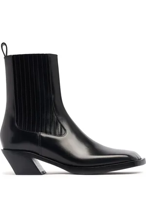 Amina Muaddi Botas De Piel 40mm
