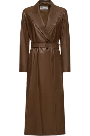 Max Mara Trench De Piel Con Cinturón