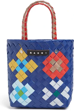 Marni Bolso Cesta Tejido Color Block Con Logo