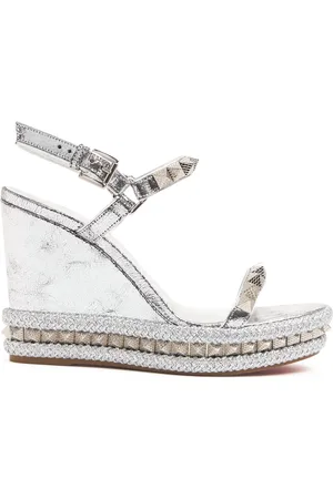 Christian Louboutin Sandalias De Piel Con Cuña 110mm