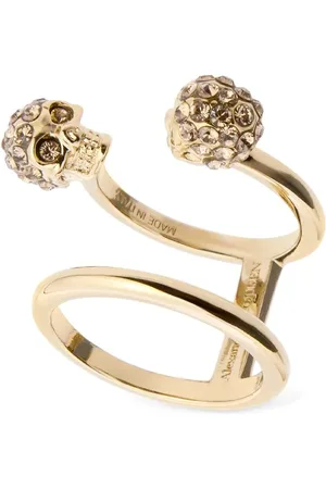 Alexander McQueen Anillo Doble Con Calaveras