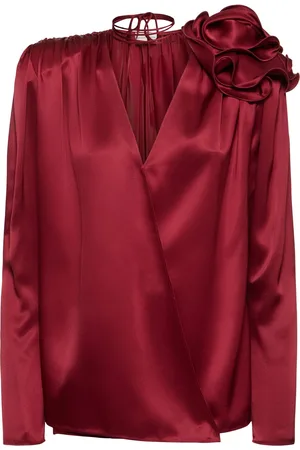 MAGDA BUTRYM Blusa De Satén Con Rosa