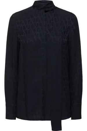 VALENTINO Camisa Jacquard De Seda Con Bufanda