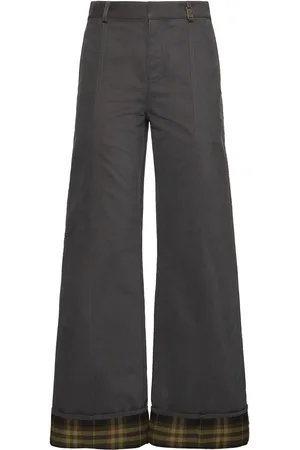 Burberry Pantalones Anchos De Nylon Y Algodón