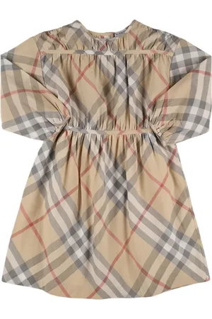 Burberry Vestido De Algodón Con Estampado A Cuadros
