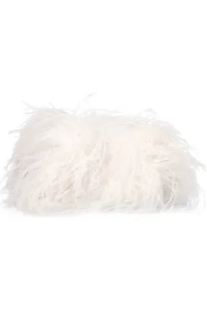 The Attico Clutch Midnight De Satén Con Plumas