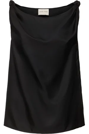 Loulou Studio Top Drapeado Sin Mangas De Seda