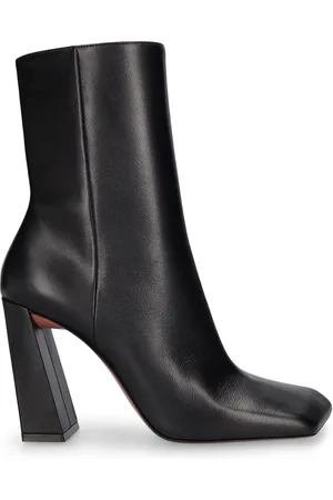 Amina Muaddi Botines De Piel 95mm
