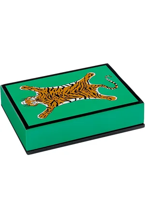Jonathan Adler Set De Naipes Tiger Laqueadas