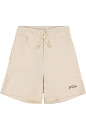 Msgm Shorts Deportivos De Algodón Estampados