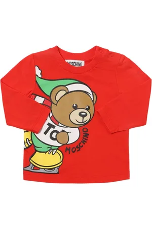 Moschino Camiseta De Algodón Jersey Con Manga Larga