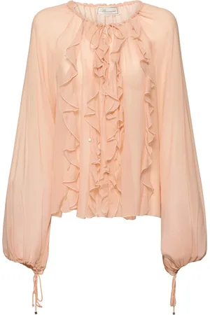 BLUMARINE Camisa De Seda Georgette Y Volantes