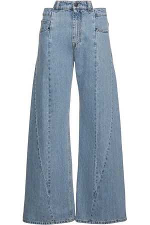 Maison Margiela Jeans Anchos Asimétricos De De Algodón