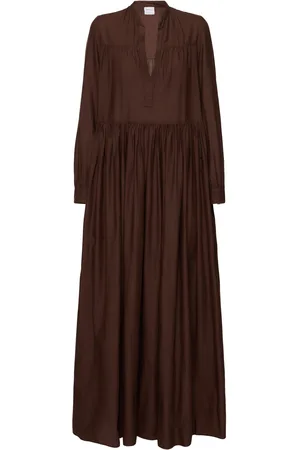 Aspesi Vestido Largo De Muselina De Algodón