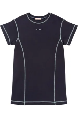 Marni Vestido De Algodón Jersey Con Logo