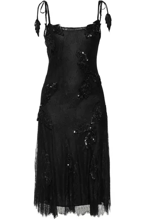 BLUMARINE Vestido Midi De Encaje Bordado