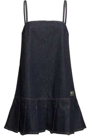 Ganni Vestido Corto De Denim