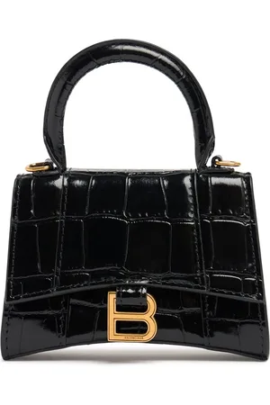 Balenciaga Bolso Mini Hourglass De Piel Efecto Cocodrilo