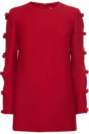 VALENTINO Top De Lana Y Seda Crepé Con Manga Larga