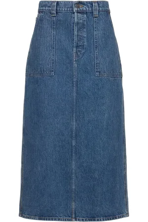 Khaite Falda Midi De Denim