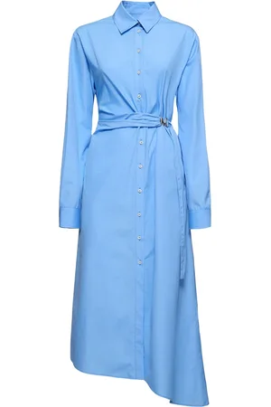 Msgm Vestido Camisero Midi De Algodón