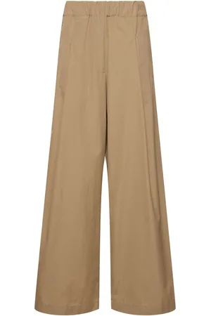 DRIES VAN NOTEN Pantalones Anchos De Popelina De Algodón