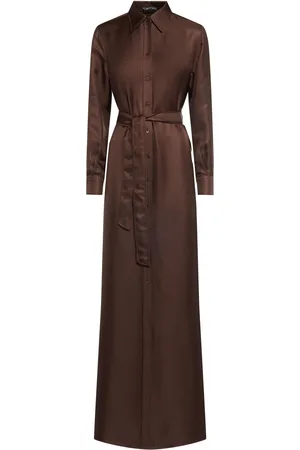 Tom Ford Vestido Camisero De Sarga De Seda Estampado