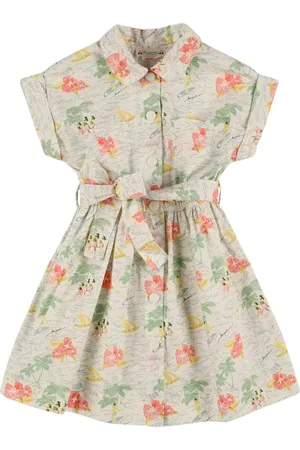 BONPOINT Vestido De Algodón Con Cinturón