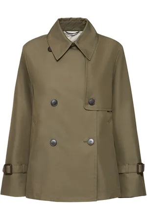 Max Mara Abrigo Trench De Gabardina De Algodón