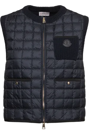 Moncler Chaqueta De Plumas Cárdigan Técnica Y De Algodón