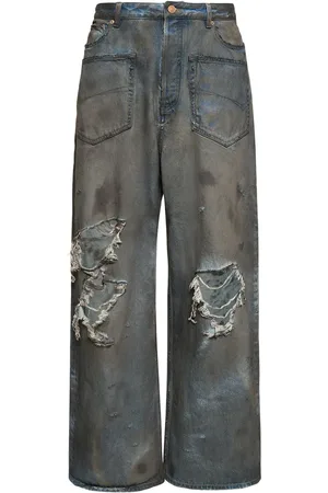 Balenciaga Jeans De Algodón Desgastados