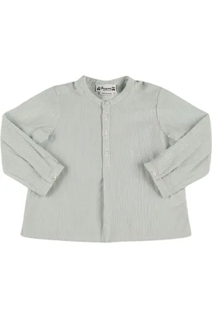 BONPOINT Camisa De Popelina De Algodón A Rayas