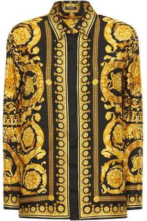VERSACE Camisa De Sarga De Seda Con Estampado
