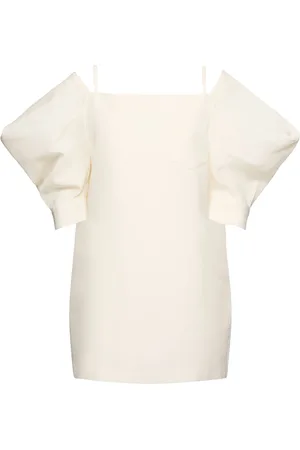 SACAI Vestido Corto De Popelina De Seda Y Algodón