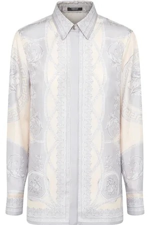 VERSACE Camisa De Sarga De Seda Estampada