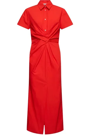 Msgm Vestido Midi Con Manga Corta